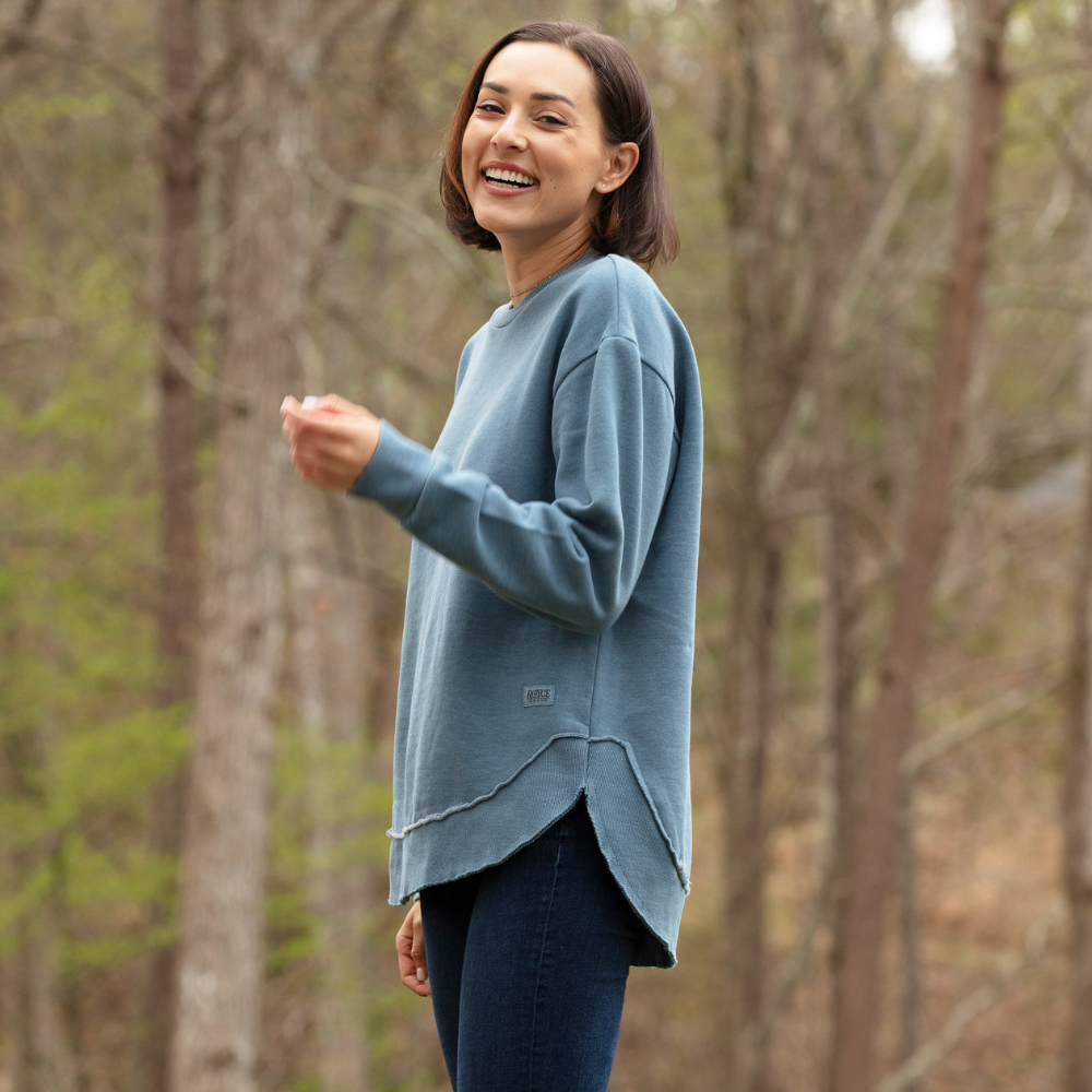 Tunic Sweatshirt Melange Poncho Fleece Green