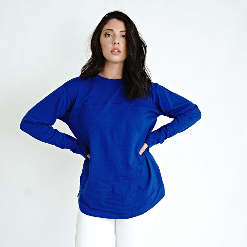 Blue Long Sleeve Tee Big Shirt 