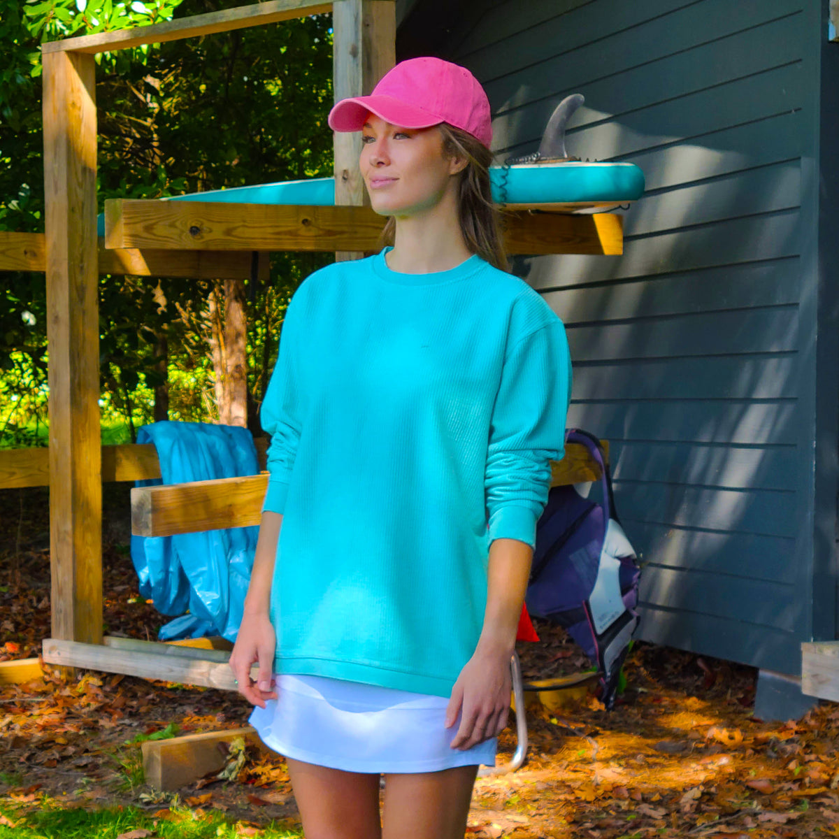 blue shoreline lightweight oversized fleece